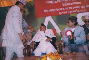 Ganeshman singh in training to eliminate Kamaiya system in Nepal